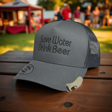 Load image into Gallery viewer, Save Water, Drink Beer SnapBack Trucker Hat