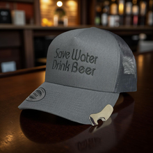 Load image into Gallery viewer, Save Water, Drink Beer SnapBack Trucker Hat
